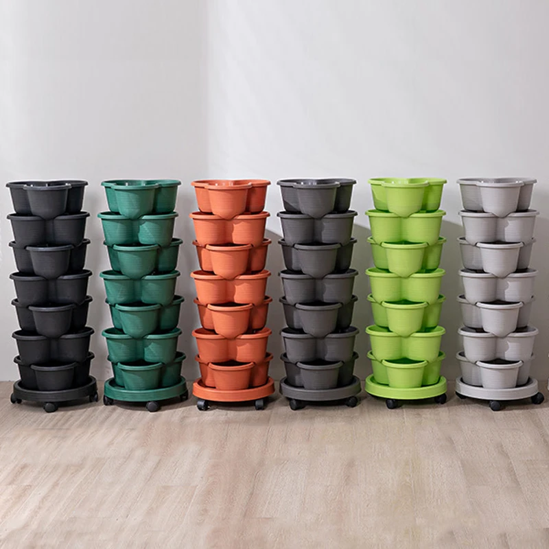 Vertical Planter Tower - Vaso de Plástico Empilhável para Morangos