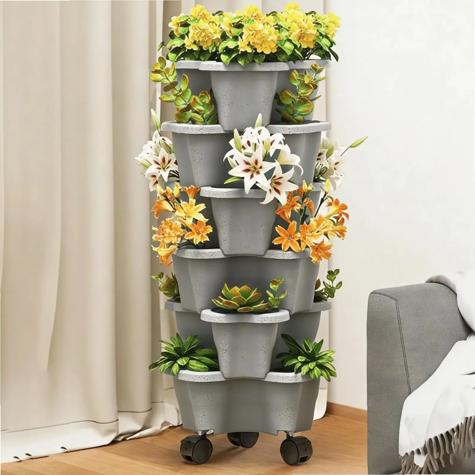 Torre de Plantas de 6 Níveis c - Vertical Planter Tower avaliação e preço